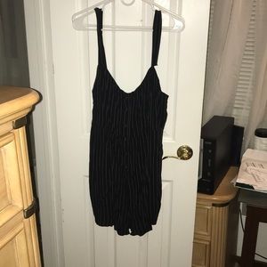 pinstriped black romper